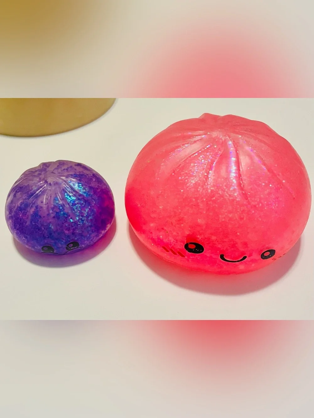 Giant Hot Pink Steamed Bun Squishy in Round Bamboo Box